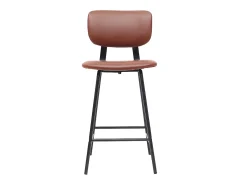 Taburetes de bar vintage marrón claro con patas en metal 65cm (lote de 2) LAB
