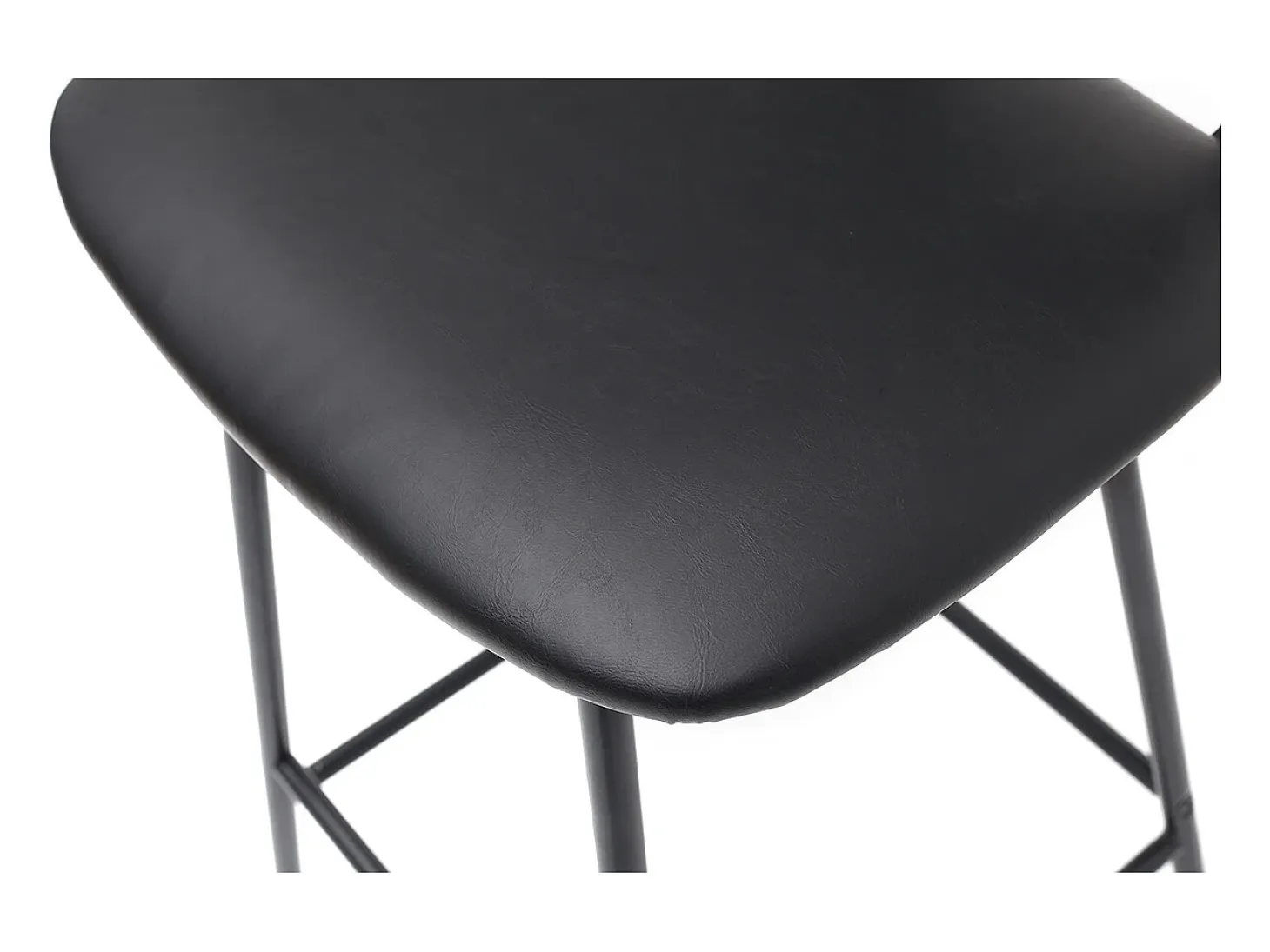 Taburetes de bar vintage negro con patas en metal 65cm (lote de 2) LAB