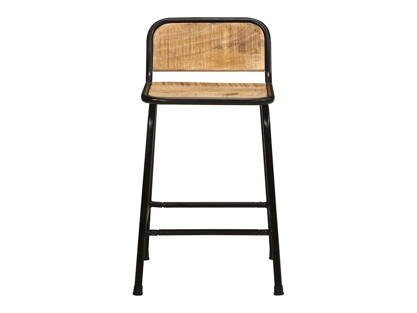 Taburetes de barra 2 uds 46x35,5x70 cm madera maciza de mango