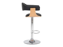 Taburetes de cocina 2 uds madera curvada cuero sintético negro