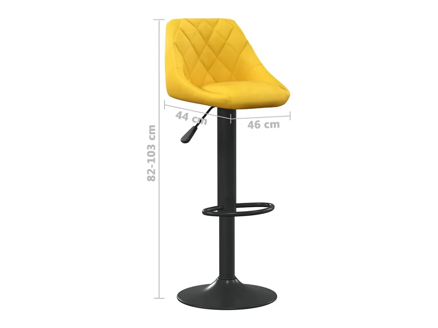 Taburetes de cocina 2 unidades terciopelo amarillo mostaza
