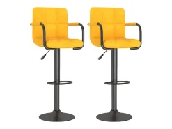 Taburetes de cocina 2 unidades terciopelo amarillo mostaza
