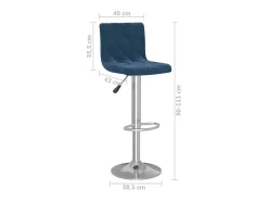 Taburetes de cocina 2 unidades terciopelo azul