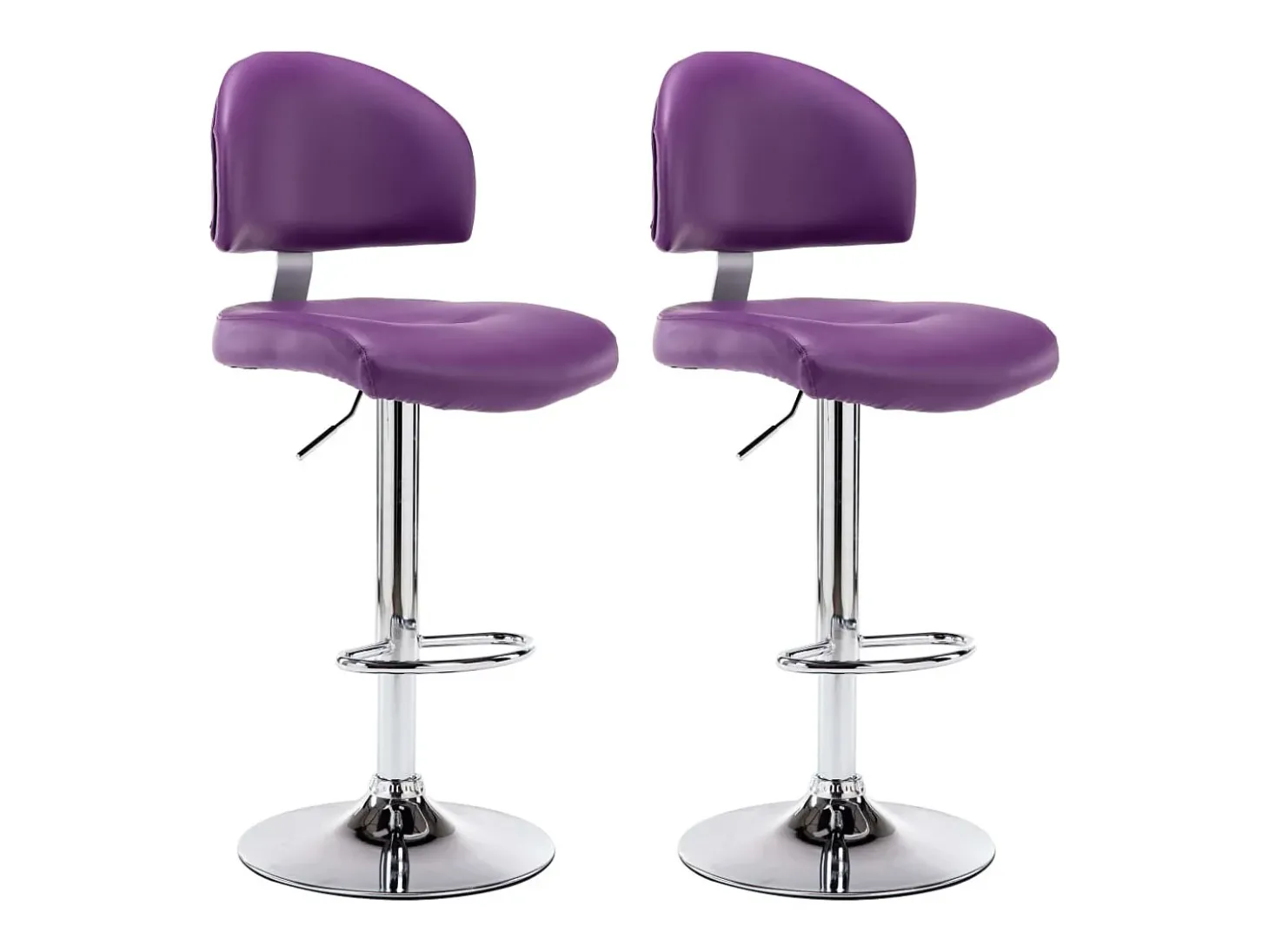 Taburetes de cocina 2 unidades cuero sintético morado