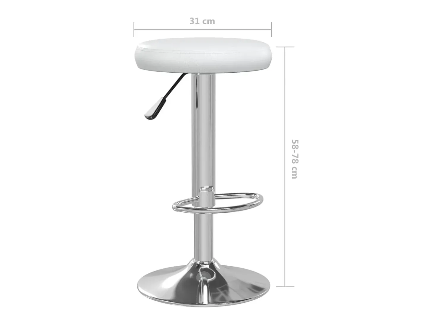 Taburetes de cocina 2 unidades cuero sintético blanco
