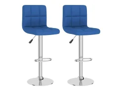 Taburetes de cocina 2 unidades tela azul
