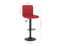 Taburetes de cocina 2 unidades tela rojo tinto