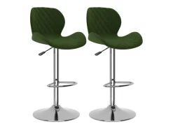 Taburetes de cocina 2 unidades terciopelo verde oscuro