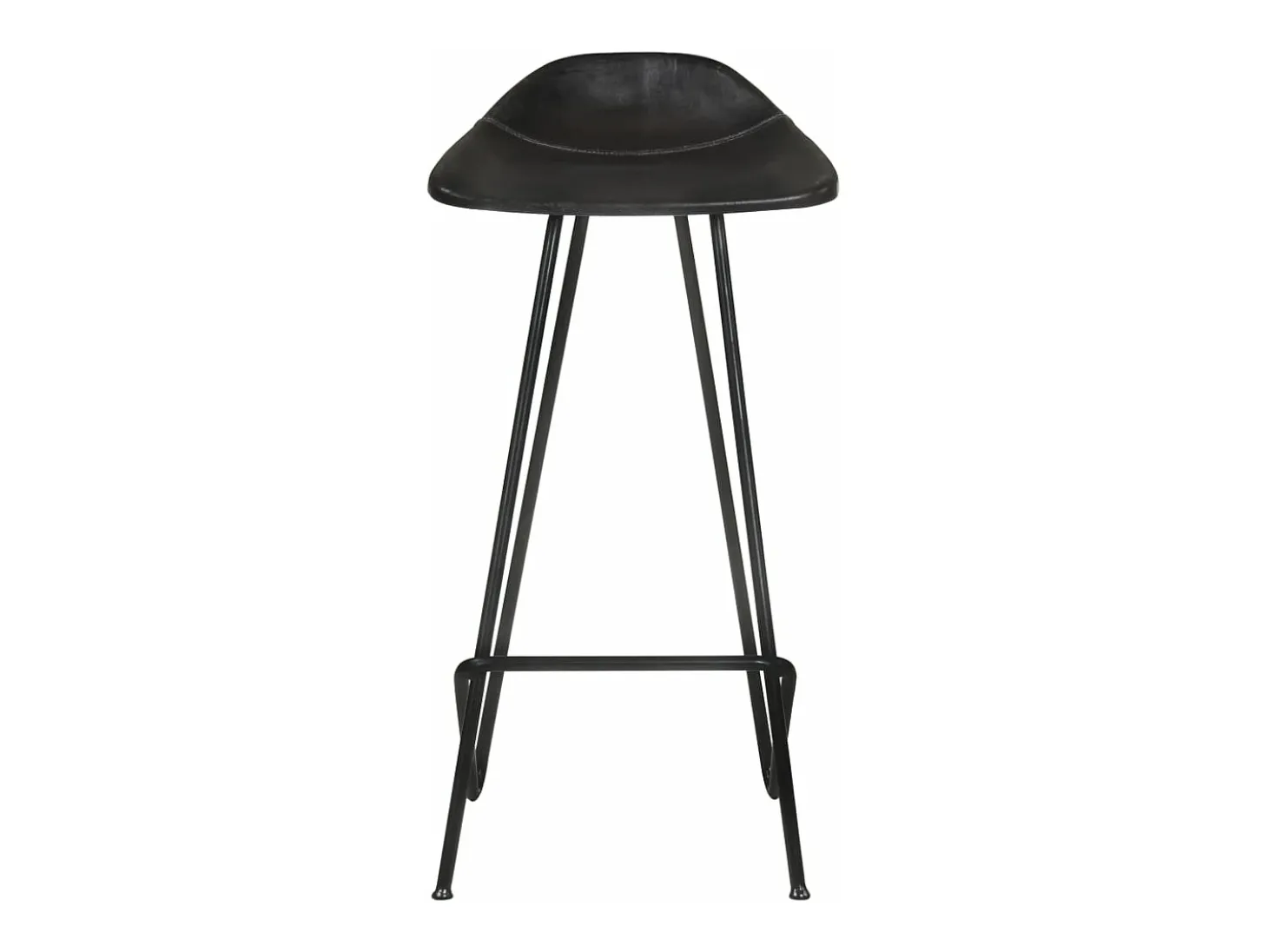Taburetes de cocina 2 unidades cuero auténtico negro