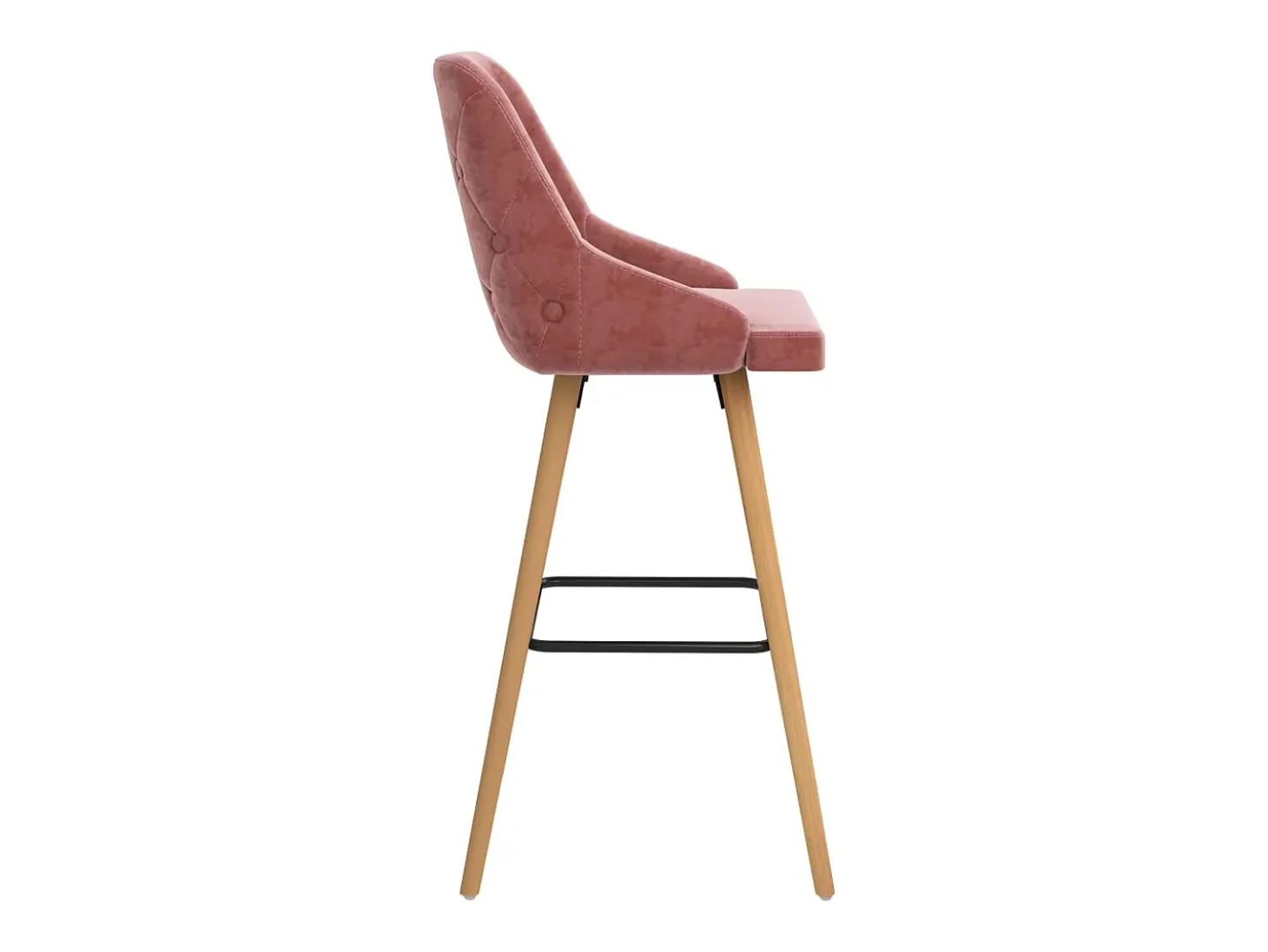 Taburetes de cocina 2 unidades terciopelo rosa