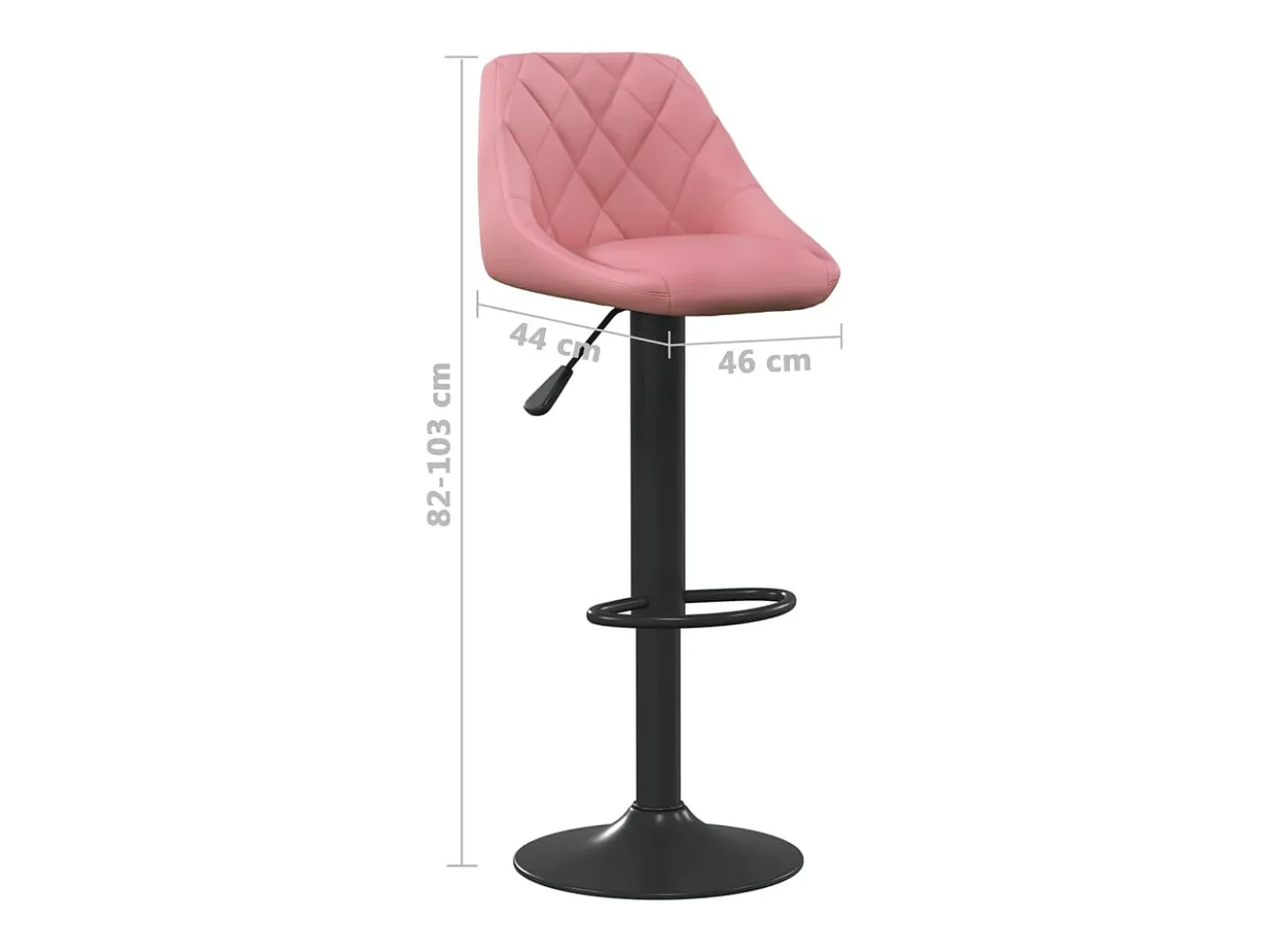 Taburetes de cocina 2 unidades terciopelo rosa