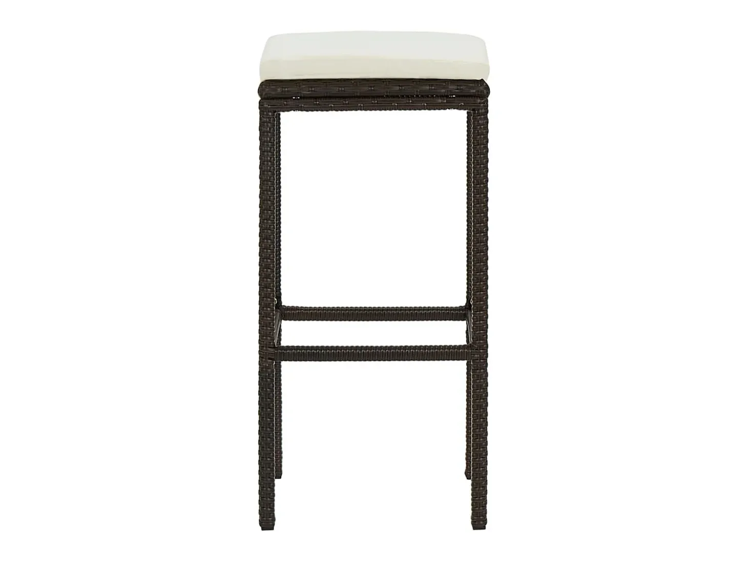 Taburetes de cocina con cojines 2 uds ratán sintético marrón