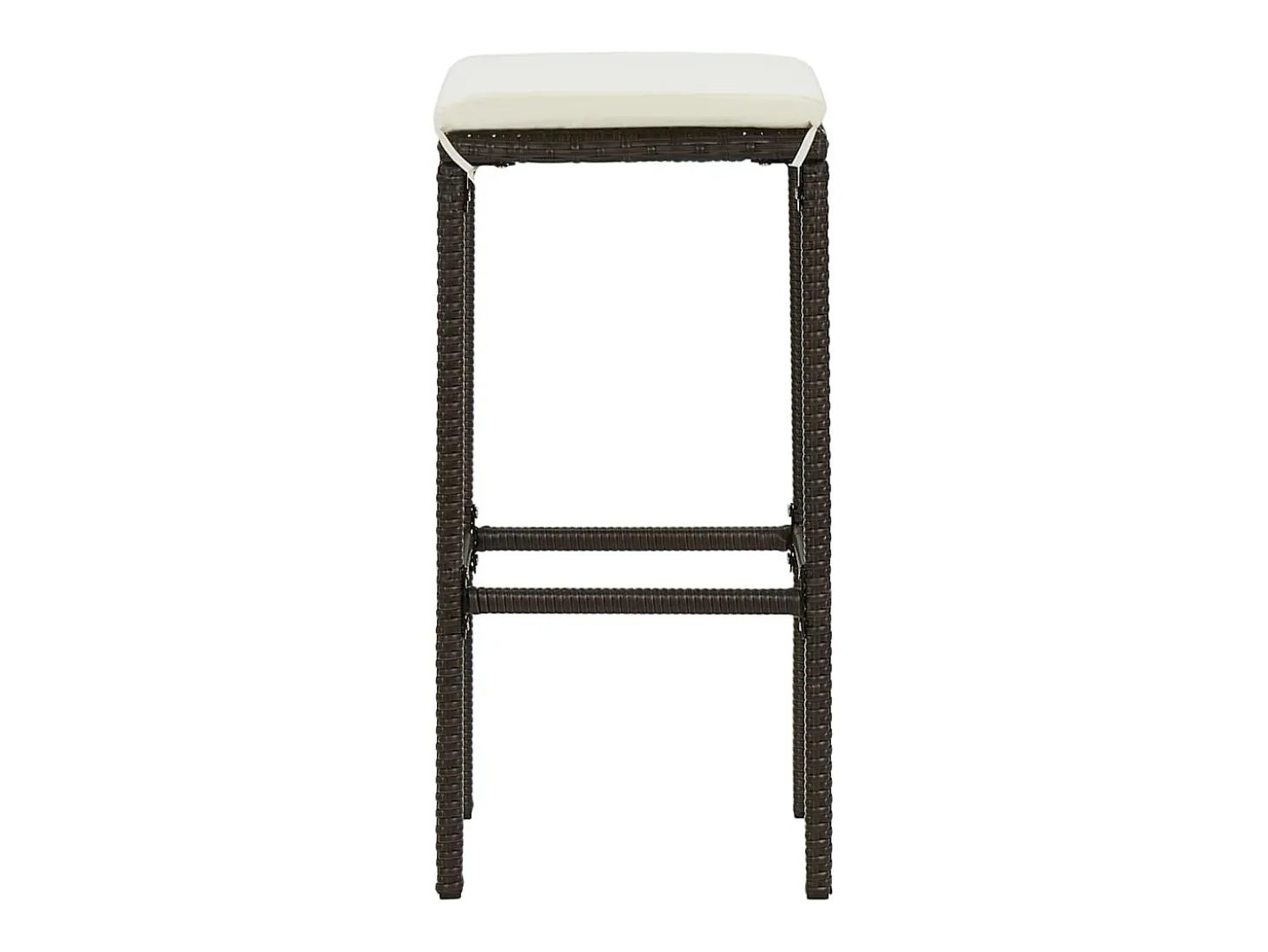 Taburetes de cocina con cojines 2 uds ratán sintético marrón