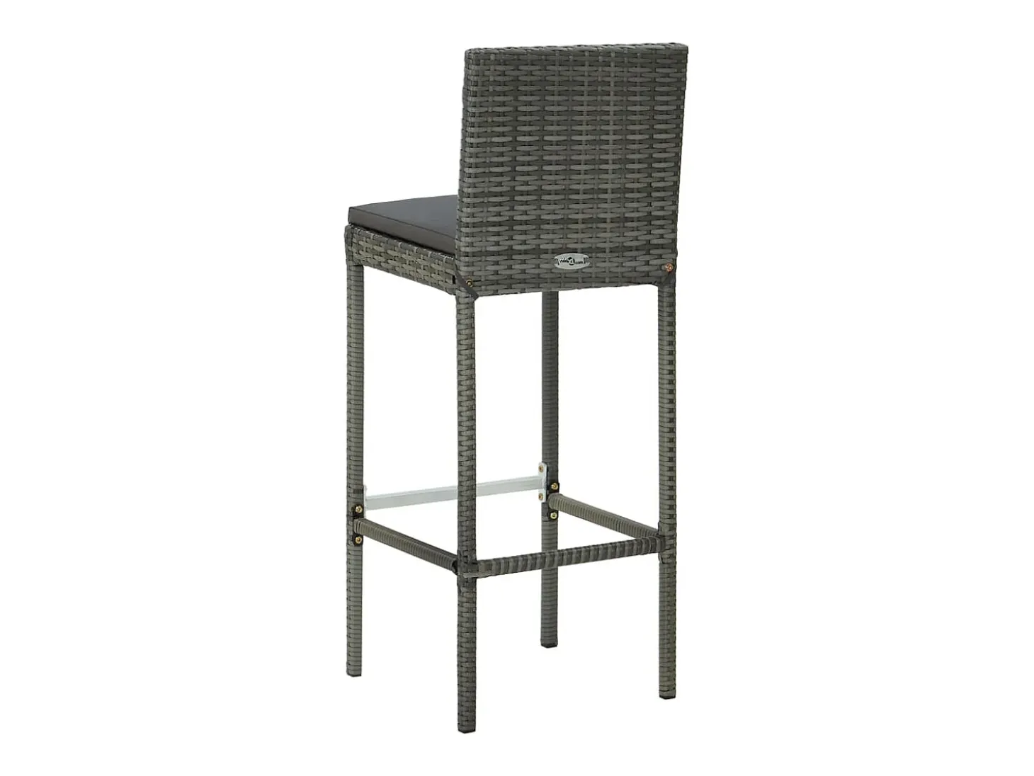Taburetes de cocina con cojines 6 uds ratán sintético gris