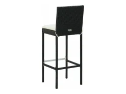 Taburetes de cocina con cojines 6 uds ratán sintético negro