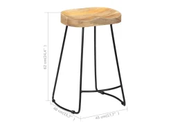 Taburetes de cocina gavin 2 unidades madera maciza de mango