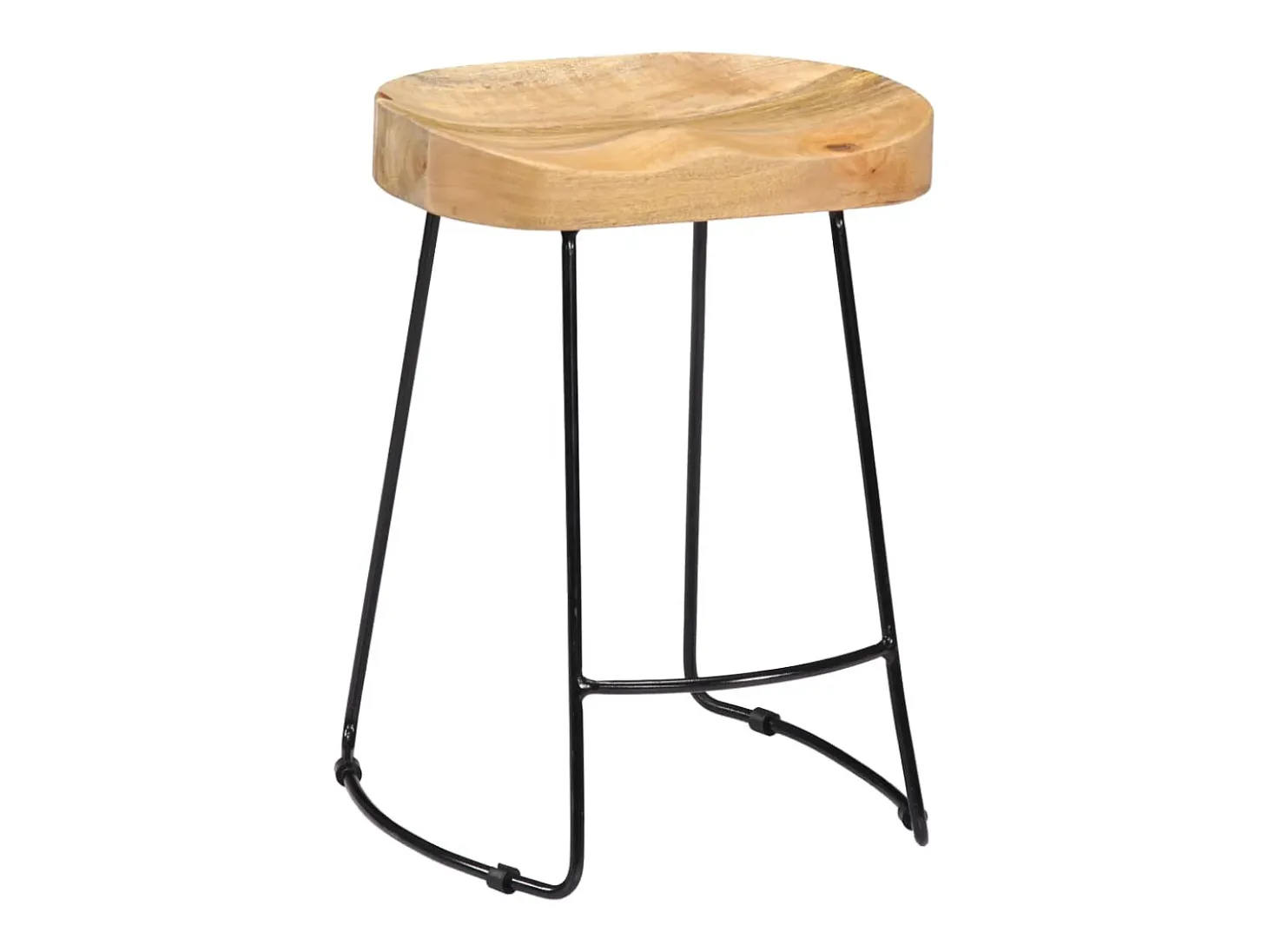 Taburetes de cocina gavin 2 unidades madera maciza de mango