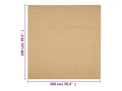 Tapiz de sisal natural 100x100 cm