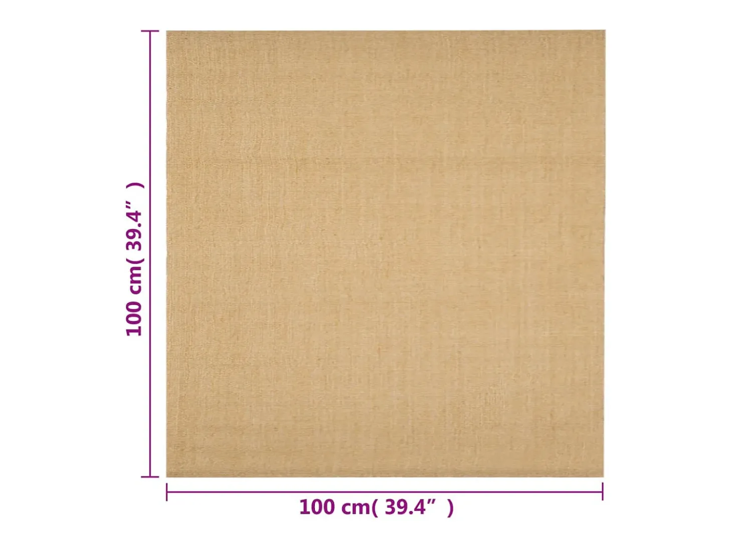 Tapiz de sisal natural 100x100 cm