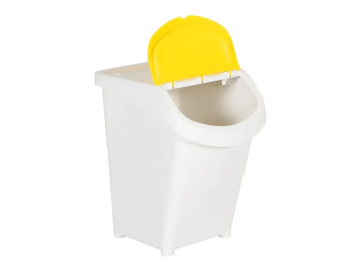 Tarrant Cubos de basura apilables con tapa 3 uds PP blanco 120 L