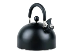 Tetera Silbadora de Acero Negro 3 Litros con Asa Plegable