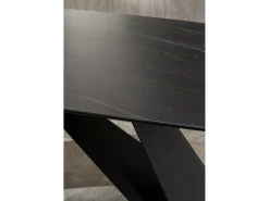 Thanos - Mesa fija (220 x 110 cm) en cerámica negra