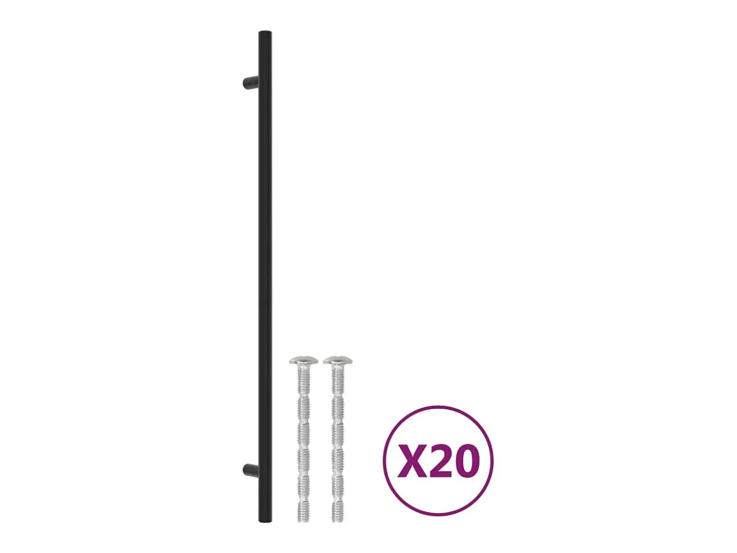 Tiradores para armarios 20 uds acero inoxidable negro 320 mm