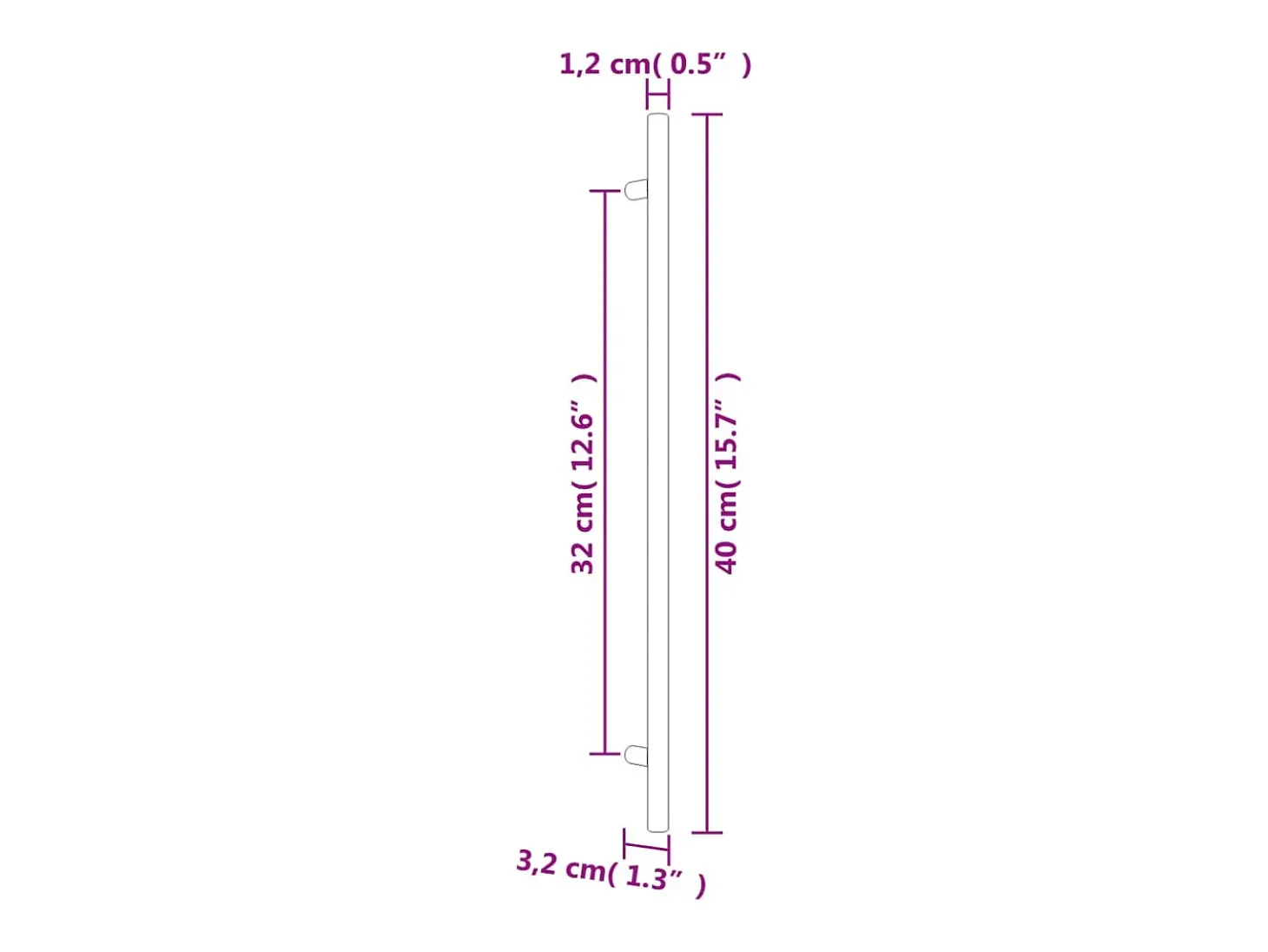 Tiradores para armarios 20 uds acero inoxidable negro 320 mm