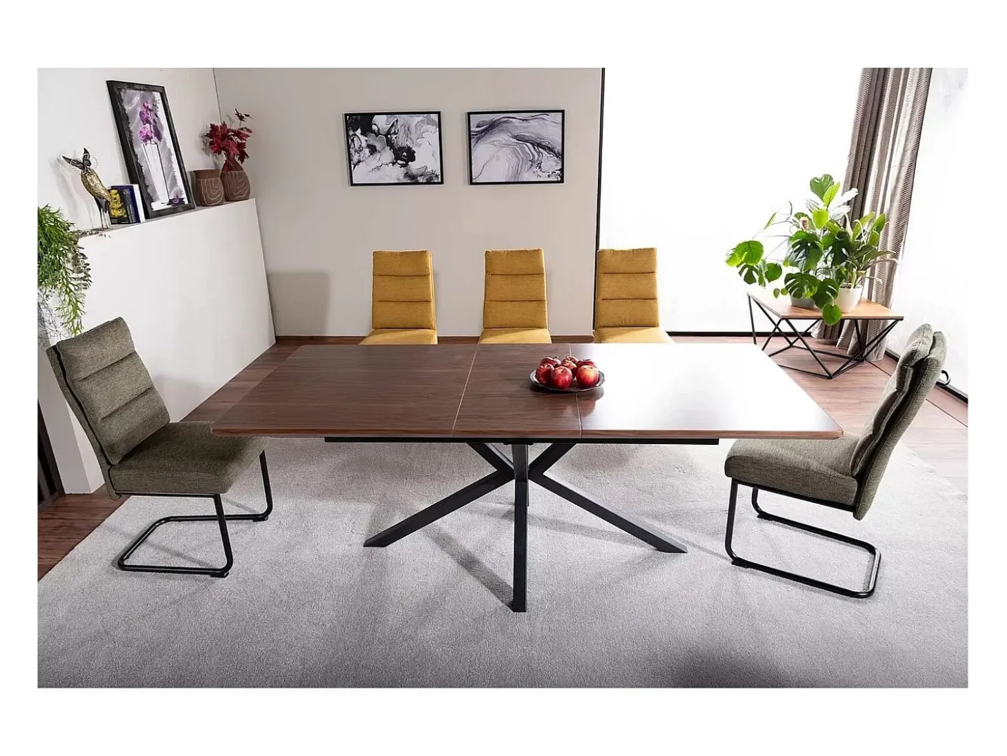 Tommy mesa de comedor extensible de nogal 160-200 cm