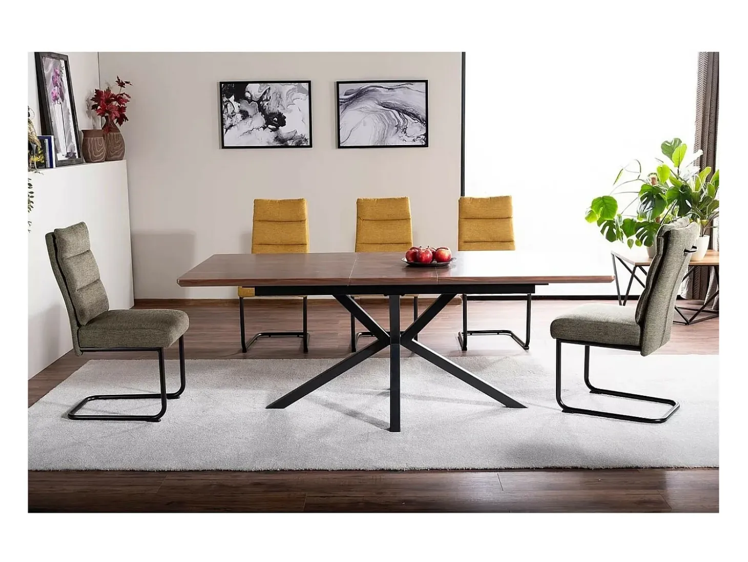 Tommy mesa de comedor extensible de nogal 160-200 cm