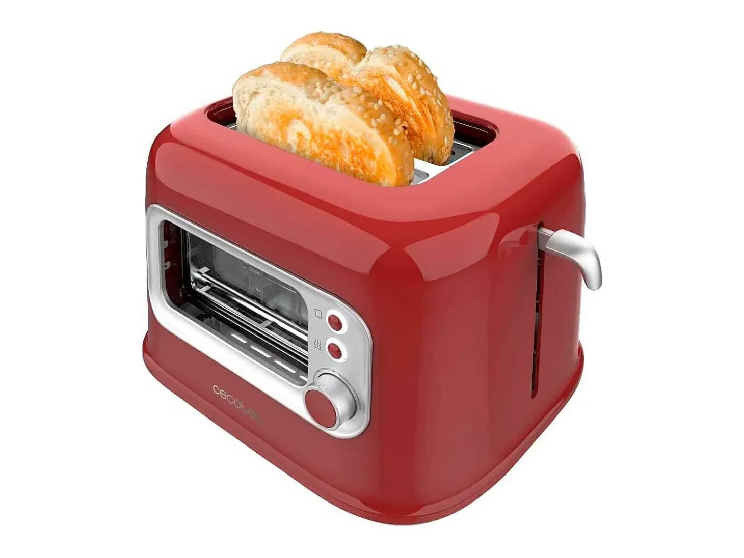 Tostador Cecotec RetroVision 700W diseño retro con ventana rojo