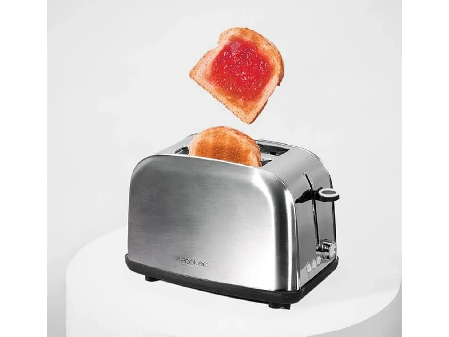 Tostador vertical Cecotec Toastin' Time 850W diseño vintage ranura corta inox