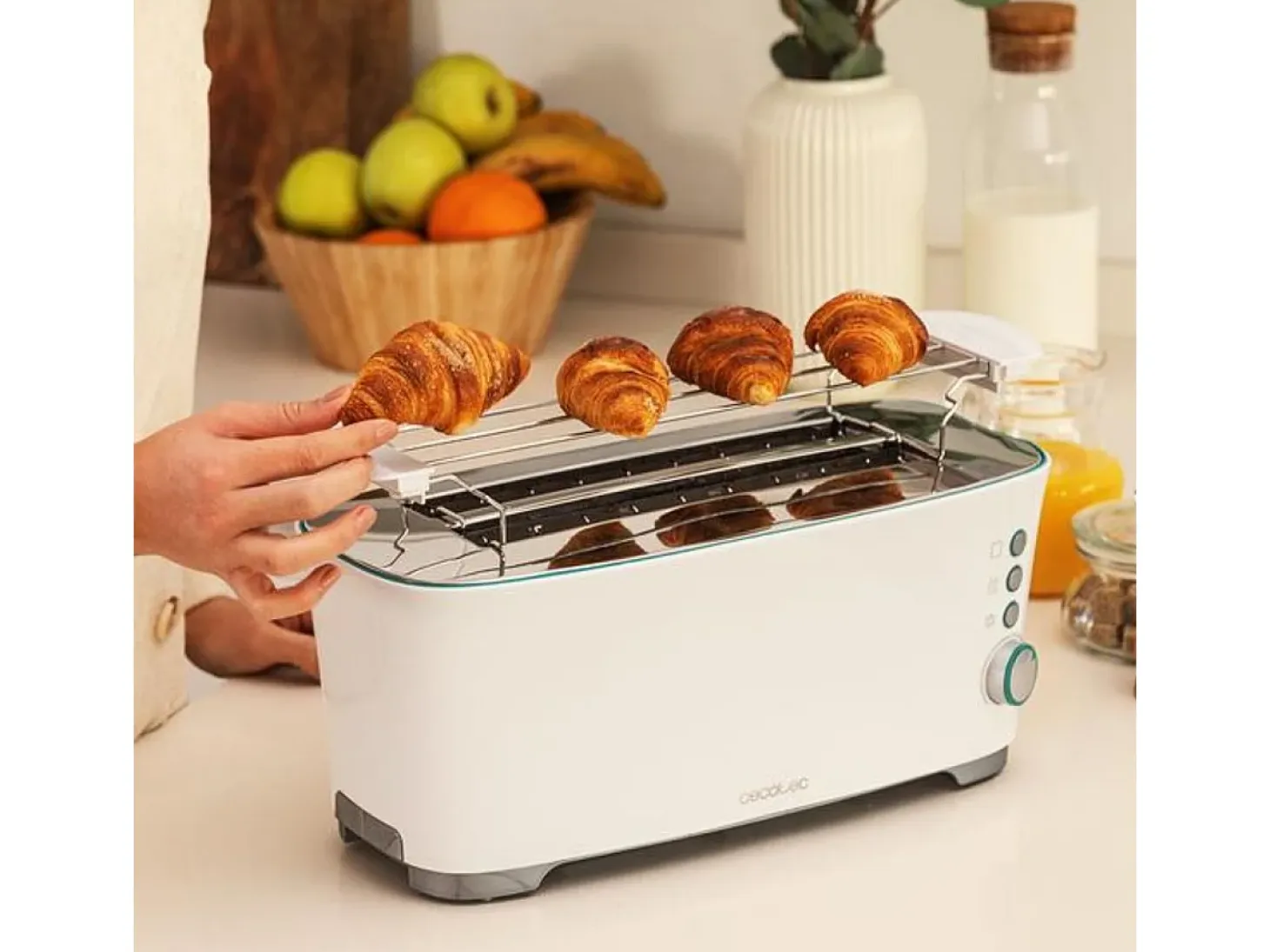 Tostadora Cecotec Toast&Taste Extra Double 1350W doble ranura 7 posiciones blanco