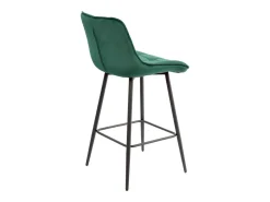 Trona acolchada de terciopelo verde Louva y patas de acero negro - Juego de 2