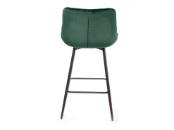 Trona acolchada de terciopelo verde Louva y patas de acero negro - Juego de 2