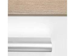Unidad de cocina 200x84x60 cm aspecto madera roble blanco y gris