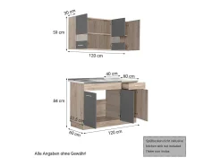 Unidad de cocina 120x84x60 cm gris