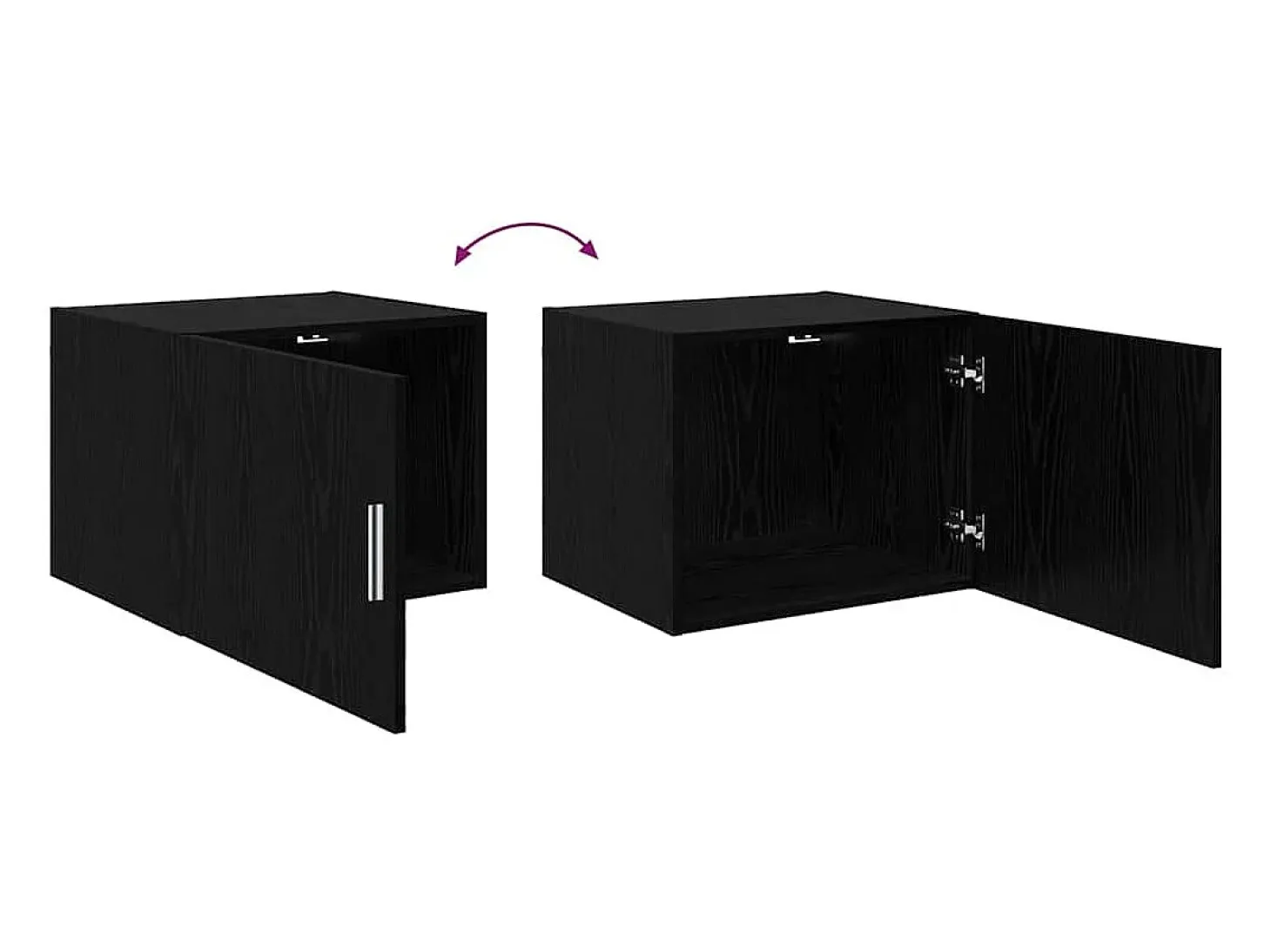 Unidad de pared de roble negro 50 x 42,5 x 40 cm Madera de ingeniería