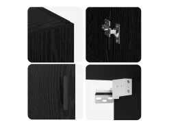 Unidad de pared de roble negro 69,5 x 34 x 90 cm Madera de ingeniería