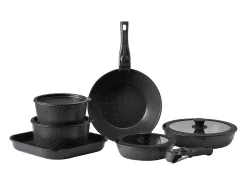 Utensilios de Cocina SucceBuy Juego de Utensilios de Cocina Antiadherentes de Granito de 17 Piezas - Negro