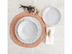 Vajilla Aquilea Bidasoa 18 piezas 6 servicios porcelana gris