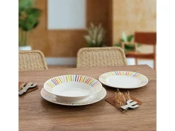 Vajilla California Quid 18 piezas 6 servicios porcelana multicolor