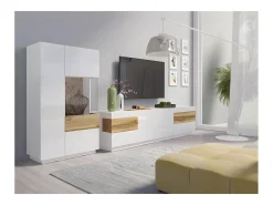 Vajillero 2 puertas apertura por la derecha Andrea Blanco y Madera