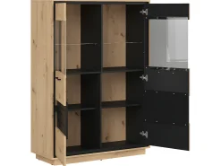 Vajillero 2 puertas Elijah Madera y Negro