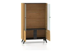 Vajillero 4 puertas Soah Madera y Negro