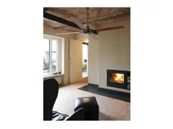 Ventilador Ac Malvinas Marron Controlador De Pared Aspas Reversibles Faro