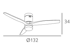 Ventilador Dc Aguilon Niquel Haya Led Con Memoria De Color