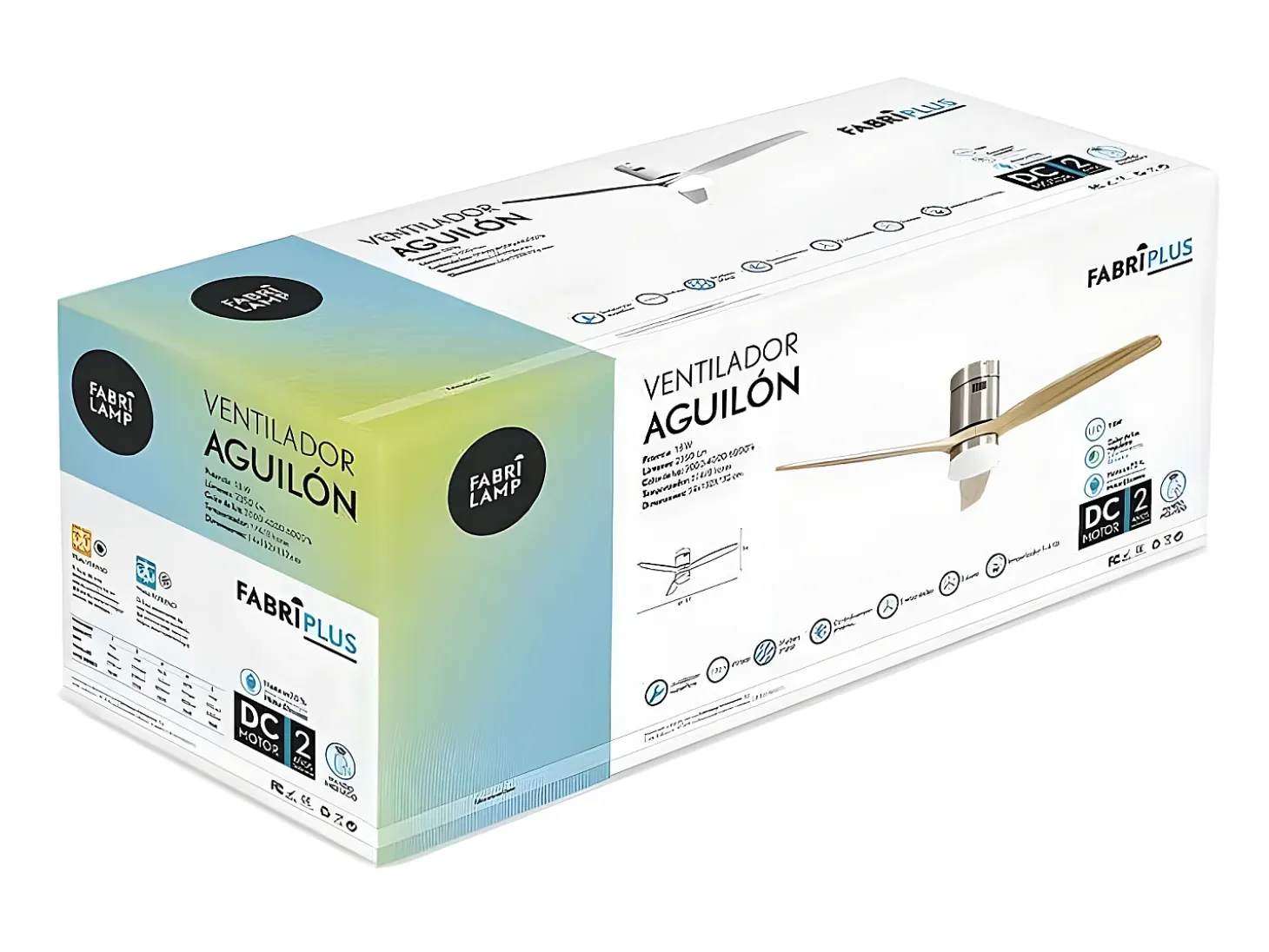 Ventilador Dc Aguilon Niquel Haya Led Con Memoria De Color