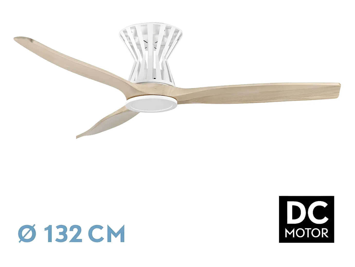 Ventilador Dc Baltir Blanco Led Control Remoto Funcion Inversa