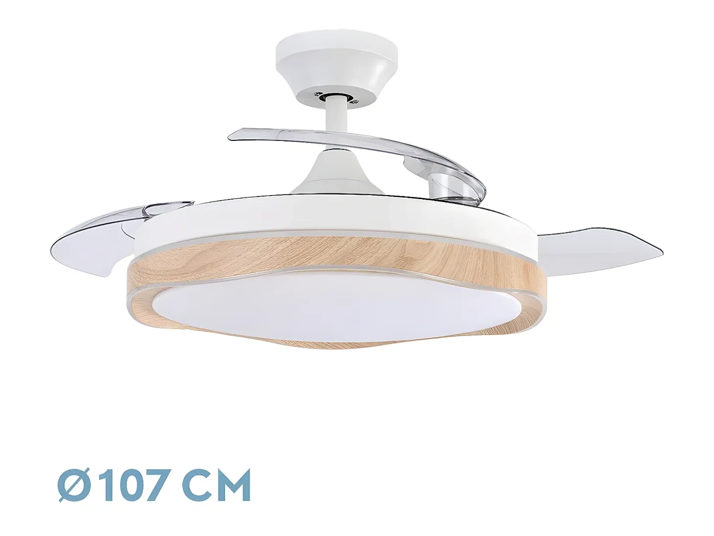 Ventilador Dc Blondi Blanco Led 3 Temperaturas Control Remoto